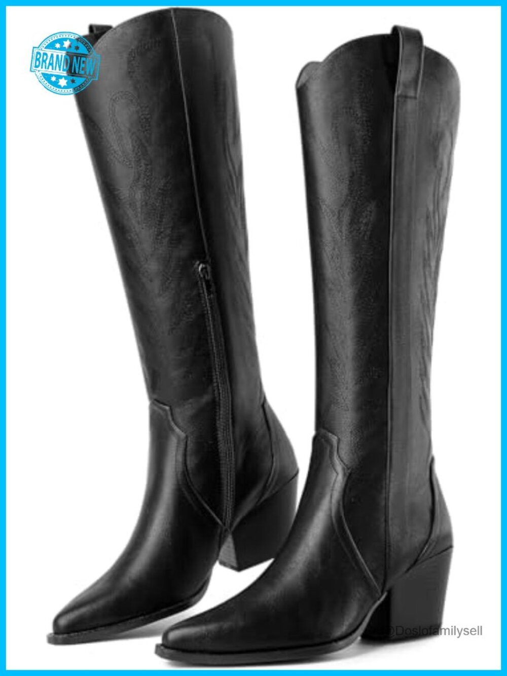 Women's Platform High Heel Boots Lace Up Round Toe Mid Calf Heels